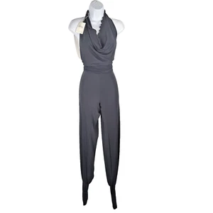Aria Lattner | Black Halter Cuffed Jumpsuit | New NWT | Eco-Friendly Stretch - Picture 1 of 4