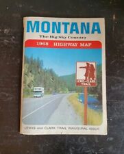 Vintage 1968 Montana Highway Road Map - Lewis & Clark Trail Inaugural Issue 