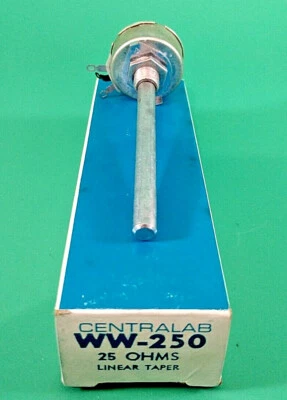 CENTRALAB WW-250 25 OHM 5W LINEAR TAPER POTENTIOMETER   - Image 1 of 4