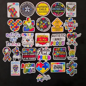 Autism Awareness Stickers Puzzle Piece Heart Vinyl Decals Autistic Child Proud - Picture 1 of 28