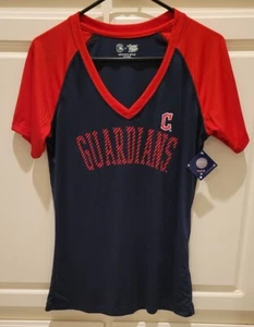 Cleveland Guardians Womens Shirt New Medium MLB V Neck Tee Campus Lifestyle NWT - Picture 1 of 11