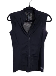 Lorna Jane Size XS Label Premium Black Workout Vest Zip Front Key Pocket Mesh - Picture 1 of 4