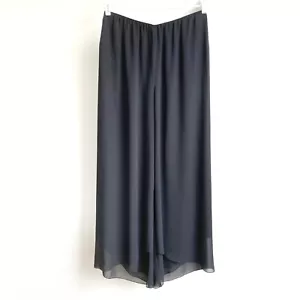 ALEX EVENING Hose weites Bein Gr. L schwarz Chiffon Tulpensaum fließend halbtransparent leicht - Bild 1 von 8