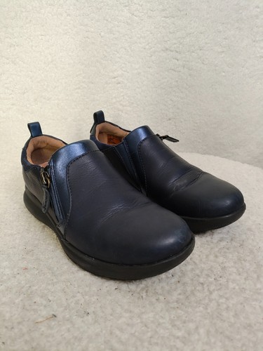 Mocassino donna Clarks destrutturato 7 nero pelle zip comode scarpe basse