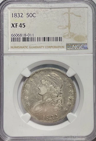 1832 Capped Bust Half Dollar Certified NGC XF-45 Cover