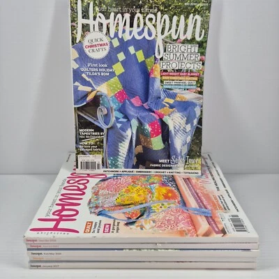 Homespun Magazine Lot of 6 Knitting Sewing Crafts Patterns 2017 2020 2021 2022 - Image 1 of 4