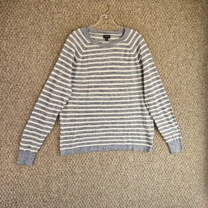 J Crew Linen Blend Sweater Mens Large Long Sleeve Lightweight Striped - Picture 1 of 7