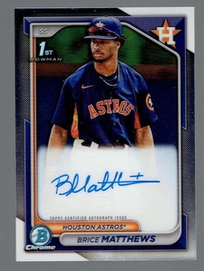 2024 Bowman Chrome Brice Matthews 1st Year Autograph Auto Baseball Card - Picture 1 of 2