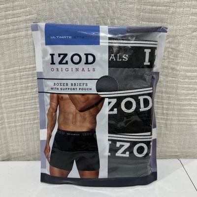 Izod Men's Boxer Briefs W/ Support Pouch Sz Small 3-Pack 6" Inseam Underwear - Image 1 of 4