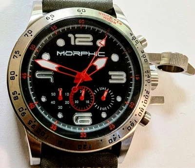 Reloj Morphic MPH2307 para hombre M23 esfera naranja texturizada negro silicona masculino Foto 1 de 4