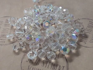 ♥Nr. E21-Vintage Glasperlen Mix transparent+Aurora 50 St. 5 -8mm Neugablonz ♥ - Picture 1 of 1