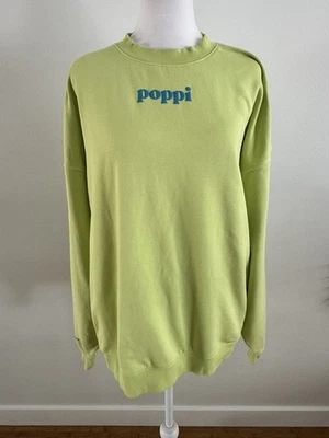 Edición Limitada Poppi Verde Lima Cuello Redondo Sudadera Grande Foto 1 de 4