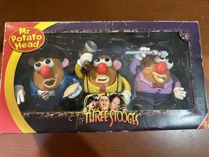 Mr. Juego de figuras Potato Head Three 3 Stooges Larry Moe rizado nuevo - Imagen 1 de 3