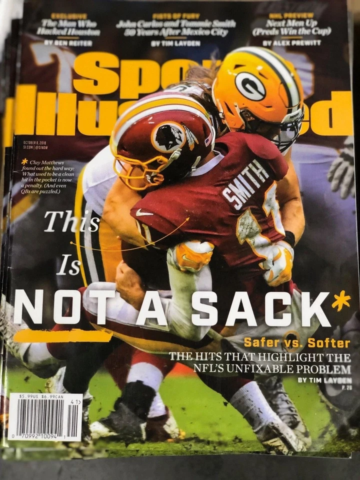 OCTOBER 8, 2018 Clay Matthews Jr. Packers Alex Smith Sports Illustrated NO LABEL - Image 1 of 1