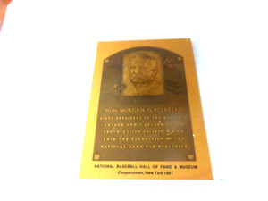 1981 COOPERSTOWN HOF PLAQUE METAL CARD MORGAN BULKELEY NM OR BETTER Q-806