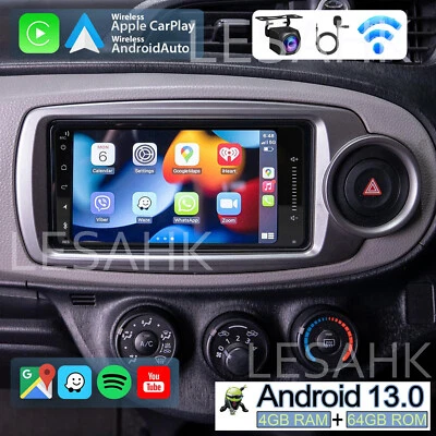 LESAHK For Toyota Yaris 2011-2013 Apple CarPlay Android Auto head unit BT Radio 4+64GB