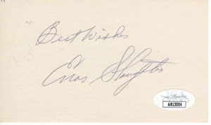 Enos Slaughter Signed Autographed Index Card Best Wishes Cardinals JSA AR13004 - Picture 1 of 2