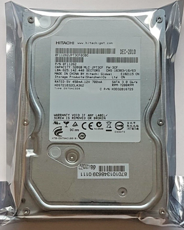 320 GB SATA Hitachi HDS721032CLA362 7200rpm 16MB HDD 3.5 " Internal Hard Disk - Image 1 of 1