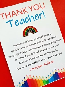 Erzieherin,Erzieherin,Kindergarten Regenbogen Dankeschönabzeichen Geschenk,Semesterende - Bild 1 von 8