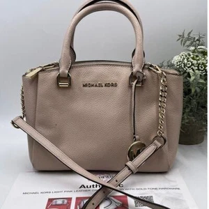 Michael Kors authenticated Edith Small Saffiano Leather Satchel Blush 30S2G7ESIL - Picture 1 of 12