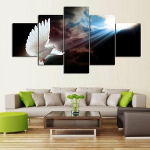 Multi Panel Print White Dove Holy Spirit Canvas Wall Art Piece Christian Jesus - Picture 1 of 11