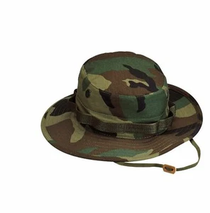 Woodland Boonie Cappello Rip-Stop 100% Cotone - Woodland Mimetico ROTHCO 5817 - Foto 1 di 6
