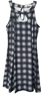 Aryeh 3D Print Cut-Out Front Keyhole Back Sleeveless A-Line Dress Size Large - Picture 1 of 6