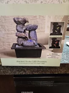 Stacked Rocks LED Fountain NIB 10.2 X 8.4 X 6.6 Inches Indoor Color Changing New - Picture 1 of 4