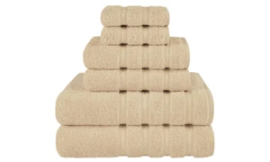 American Soft Linen Luxury 6 Piece Towel Set, 2 Bath Towels 2 Hand Towel 2 Washc - Picture 1 of 9