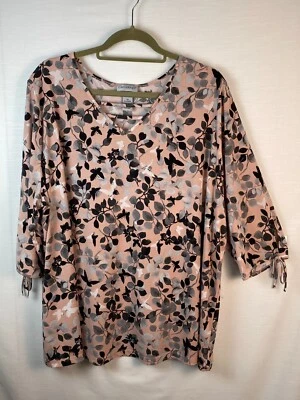 Blusa Catherines Manga Superior Corbata Características Mariposas Lámina Talla 2X Foto 1 de 4