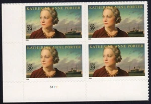 Scott #4030 Katherine Anne Porter Plate Block of 4 Stamps - MNH - Picture 1 of 1