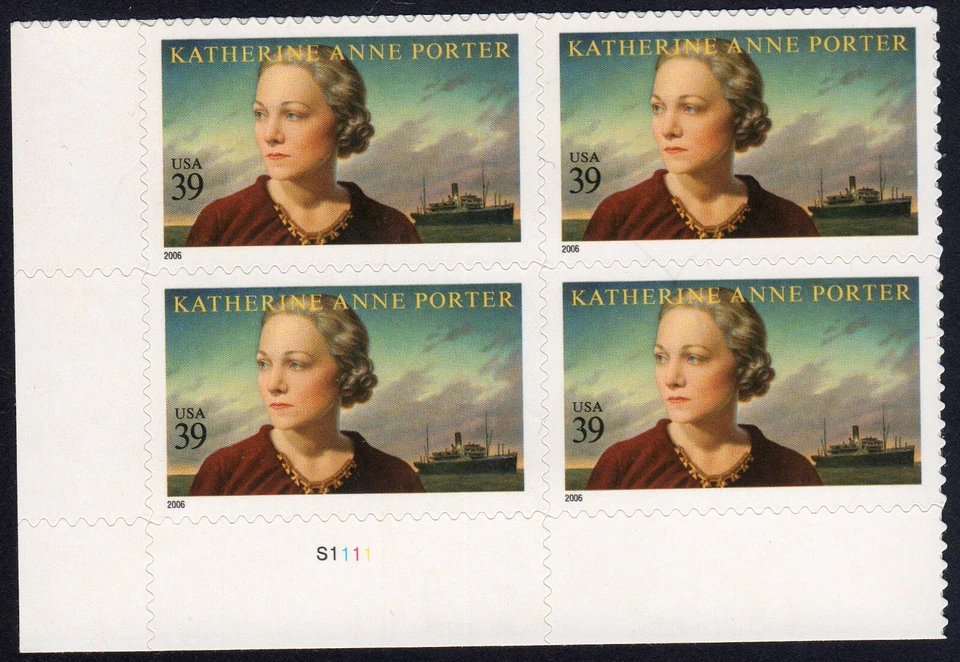 Scott #4030 Katherine Anne Porter Plate Block of 4 Stamps - MNH - Image 1 of 1
