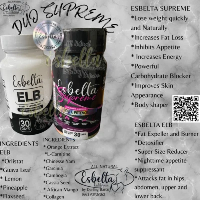 DUOS NATURALES QUEMA GRASA ESBELTA SUPREME AND ELB. - Image 1 of 3