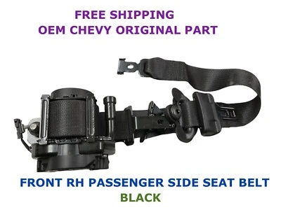2018 19 20 21 2022 Chevy Traverse front right side seat belt BLACK 84419854 - Image 1 of 4
