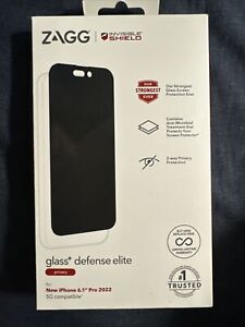 ZAGG Glass+ Defense Elite Privacy Screen Protector for Apple iPhone 14 Pro 6.1"