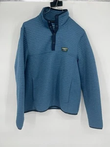 LL Bean Mens Airlight Knit 1/4 Snap Pullover Slightly Fitted Jacket Blue Small - Picture 1 of 4