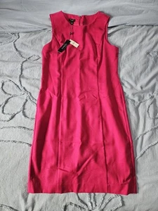 Talbots Dress Womens 12p Pink Linen Sleeveless Lined Zip Knee Length - Picture 1 of 6