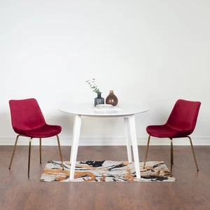 White Round Dining Set: 3-Piece Aufurr - Picture 1 of 6