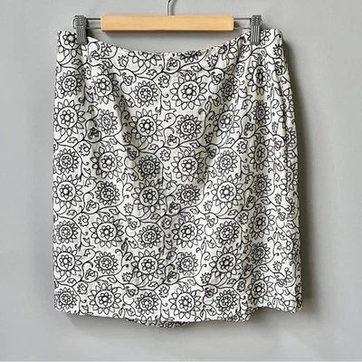 Falda Vintage Mezcla Lino Para Mujer 16 Crema Negra Delicada Floral Bordado Dulce Foto 1 de 4