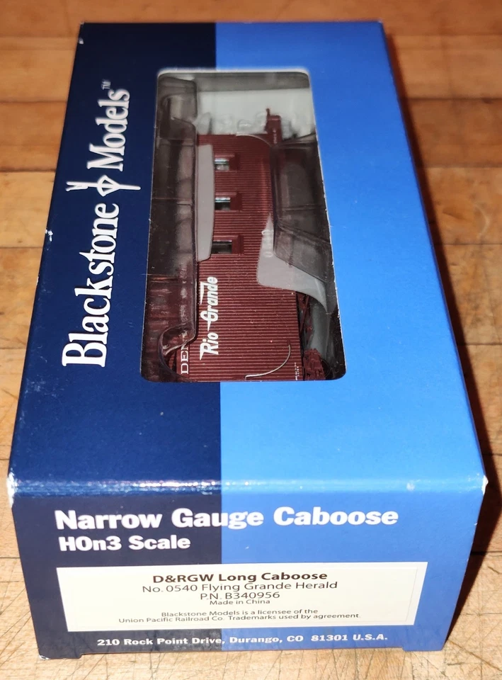 Blackstone Models HOn3 0540 Flying Grande Herald D&RGW Long Caboose B340956  - Image 1 of 3
