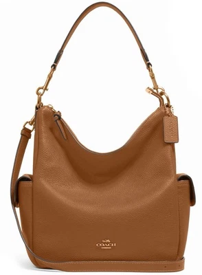 Bolso Hobo Bandolera Coach Pennie Cuero Guijarro Tostado B2272 6152 Lujo Foto 1 de 4
