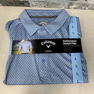NWT Callaway Polo Shirt OPTI-Dri Golf Mens Large Performance Stretch Regatta