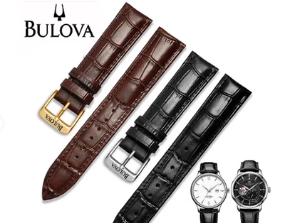 Correa de reloj Baoluhua de cuero genuino negro 24 mm con hebilla dorada Foto 1 de 3