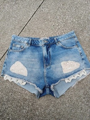 Vintage Superdry Eliza Women’s Distressed Cut Off Lace Jean Shorts Size 32 - Image 1 of 4