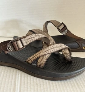 Chaco Tegu Sandals Mens Size 9 TAN Slip On Hiking Backless Strappy Trail - Picture 1 of 6