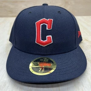 NEW sz 7 5/8 Cleveland Guardians New Era 59Fifty LOW PROFILE Fitted Cap Blue - Picture 1 of 9