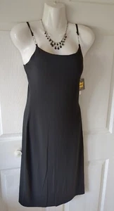 Small Black Women's Knee Length Classy Party Dress Spaghetti Straps size S - New - Picture 1 of 6