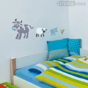 Bauernhoftiere Schablone - Kinderzimmer Wanddeko - Malen Wände - Wohndeko - DIY - Bild 1 von 9