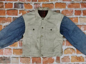 *CHEVIGNON DAMEN VINTAGE RODEO LEDERJACKE*BEIGE BLAU*COWGIRL**GR: L*TIP TOP - Picture 1 of 10