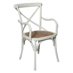 BISCOTTINI Stuhl Schwimmflügel Holz Rattan Stil Thonet Weiß Matt Made IN Italy - Bild 1 von 8